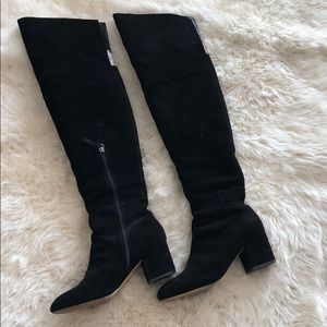 WHBM over the knee high boots in black suede 8.5